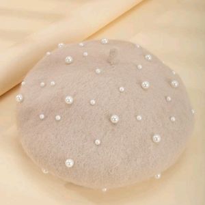 Pearl embellished beret